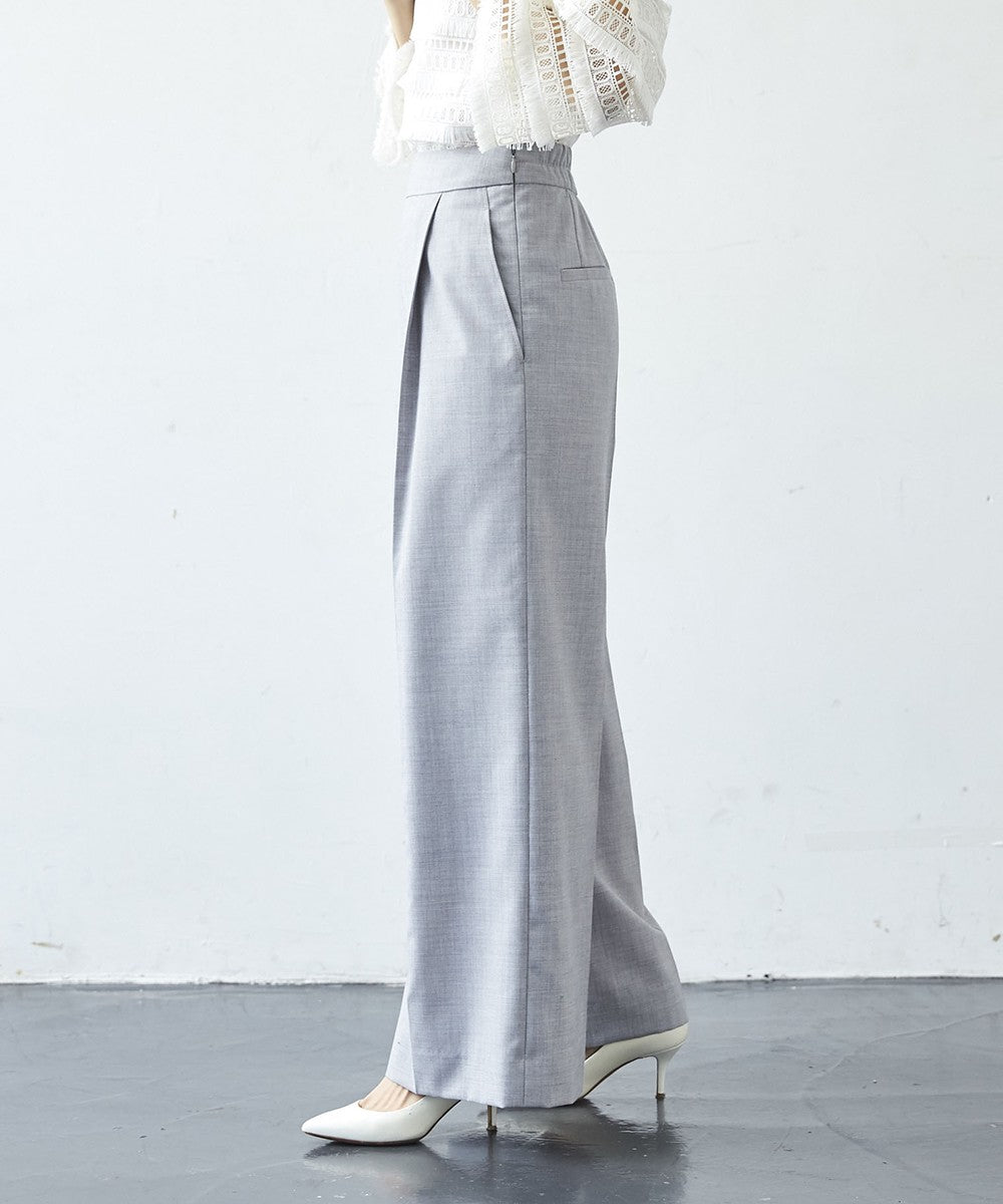 サマーウール混ワイドパンツ