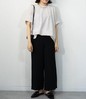 接触冷感袖タックカットソー