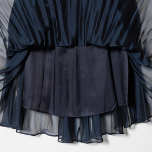 シャンブレー オーガンザ ポケット スカート