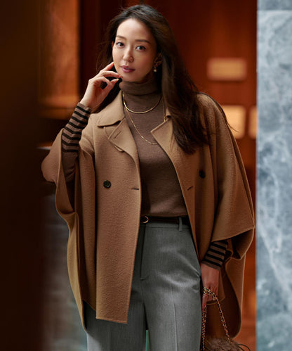 ウールライトリバー ポンチョシルエット コート