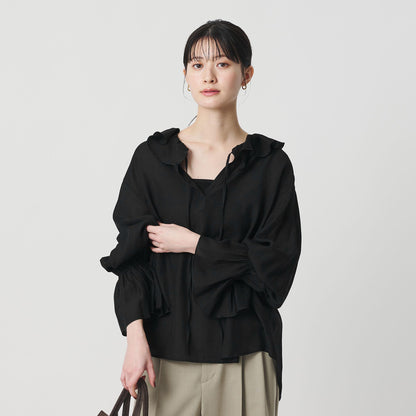 ラッフル スキッパーブラウス