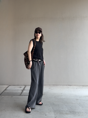 ワンハンドルレオパードトートバッグ