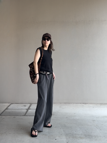 ワンハンドルレオパードトートバッグ