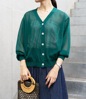 シャープネックシアーカーディガン