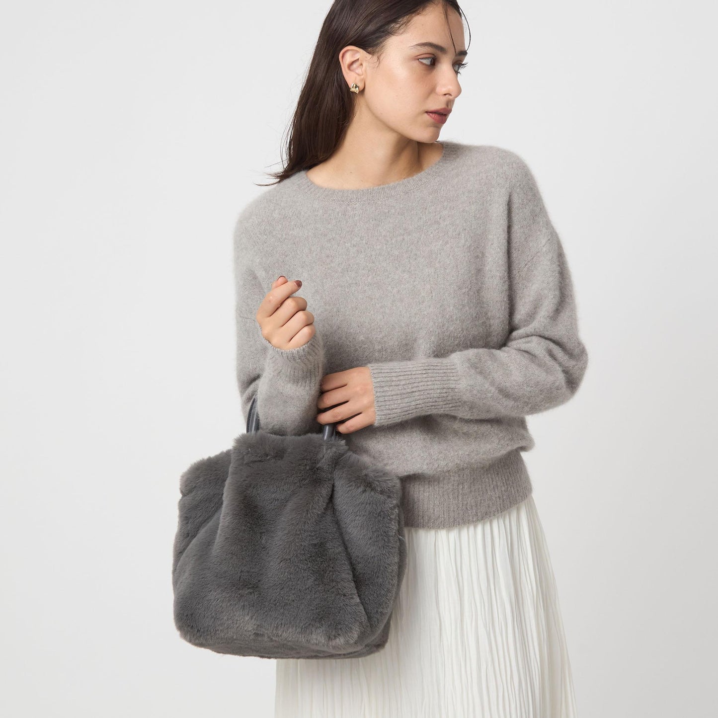 フェイクファー2WAY トートバッグ / ショルダーバッグ