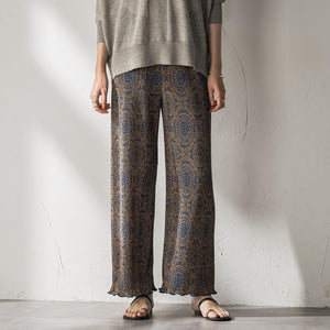 【WEB限定】オリエンタル柄クリスタルプリーツパンツ≪手洗い可能≫