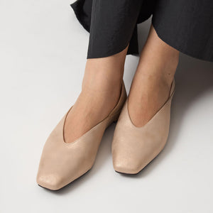 スクエア 2WAY フラットシューズ