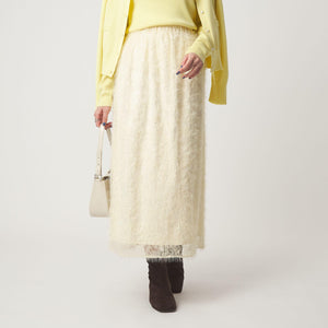 シアー レース ギャザー スカート