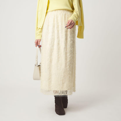 シアー レース ギャザー スカート