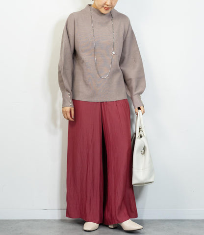 袖パールふわり袖ニット