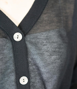 シアーラメバイカラーカーディガン