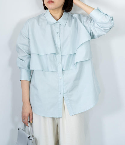 レイヤードライクダブルフリルシャツ