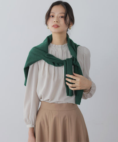 ライトデシンフリル襟 ブラウス