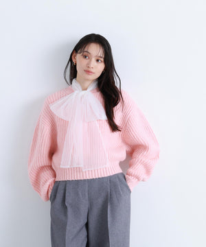 クロップドアゼフォルムニット