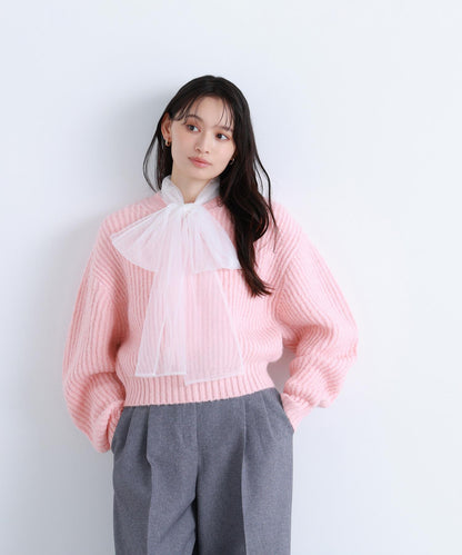 クロップドアゼフォルムニット