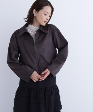 ステンカラーフェイクスエードブルゾン