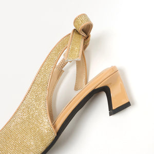 ＜SY＞ポインテッドピープトゥリボンバックベルト パンプス45●↑