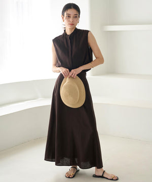 リネンレーヨン セミフレアスカート