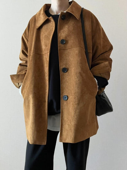 スエードライクオーバージャケット – &DROBE (アンドローブ)