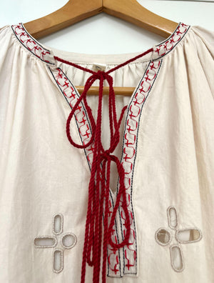 クルーエル刺繍ボヘミアンワンピース