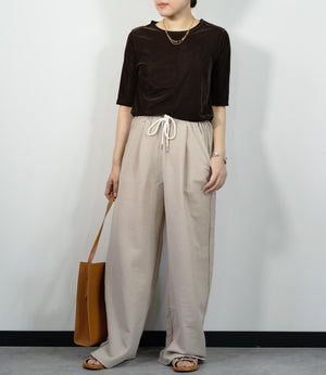 シアーベロア半袖トップス