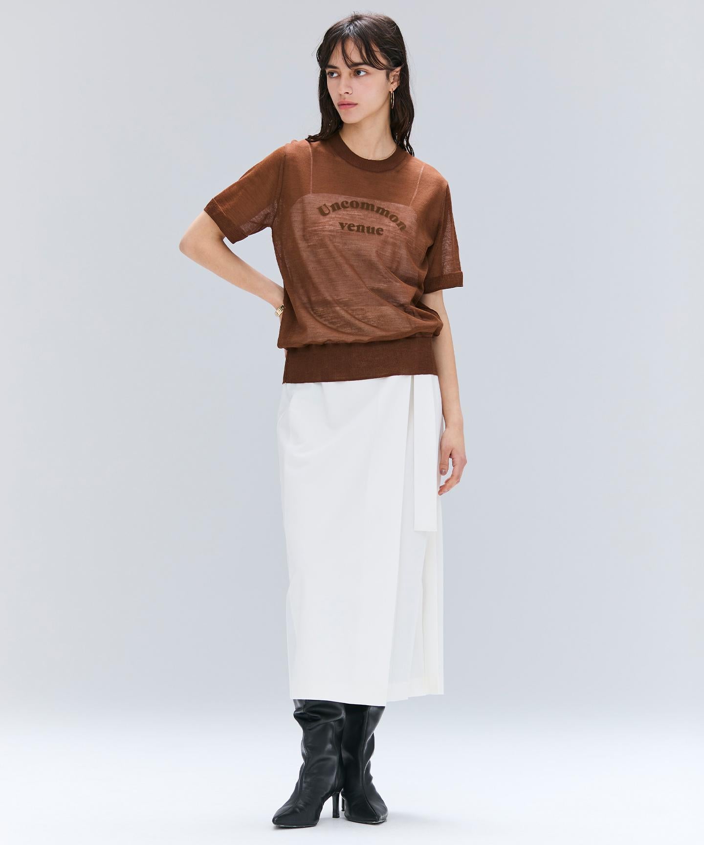 ZEPHYR / ウールライクアシンメトリープリーツスカート