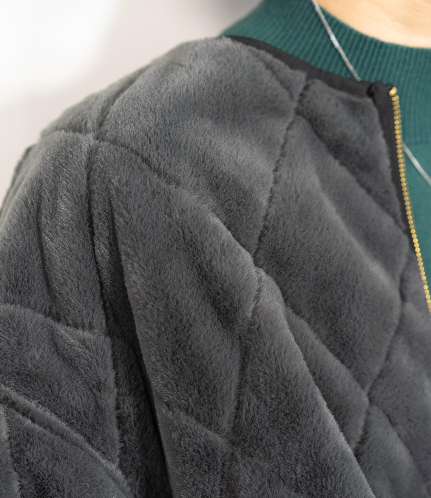 リバーシブルファーキルティングアウター