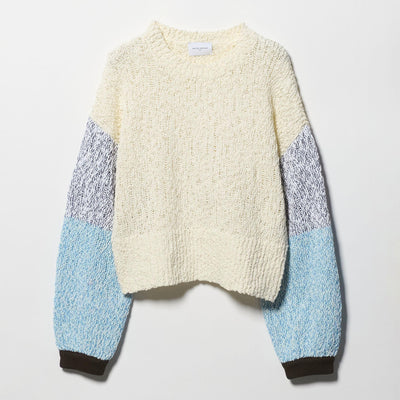 カラーミックス クルーネックニット
