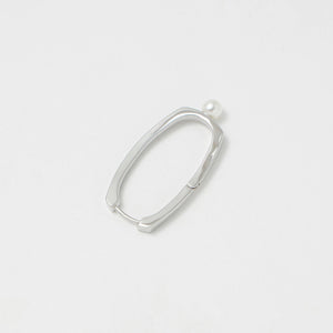 オーバルフープ&イミテーションパール ピアス