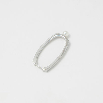 オーバルフープ&イミテーションパール ピアス