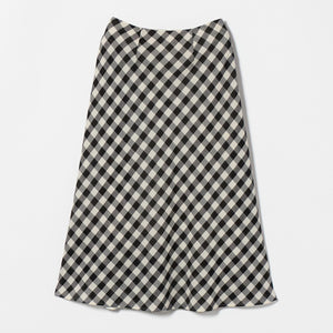 メッシュ ナロー フレア チェック スカート