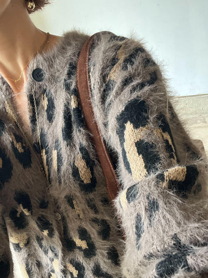 新品未使用品　&DROBE アンゴラレオパード柄カーディガン アンゴラレオパードカーディガン – &DROBE (アンドローブ)