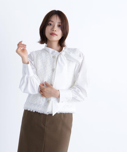 ツイーディーニットジレ