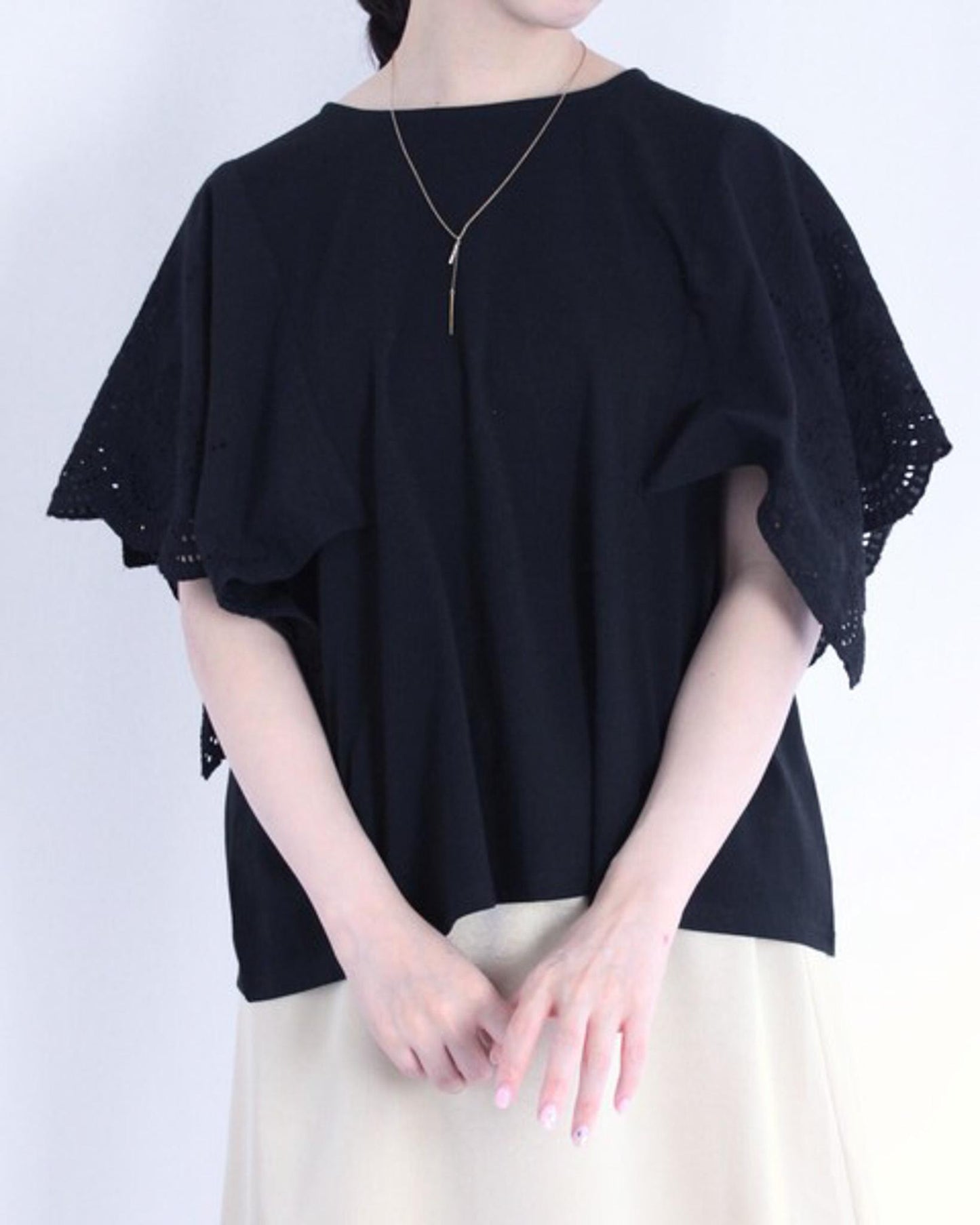 レースドッキングオーバーTシャツ