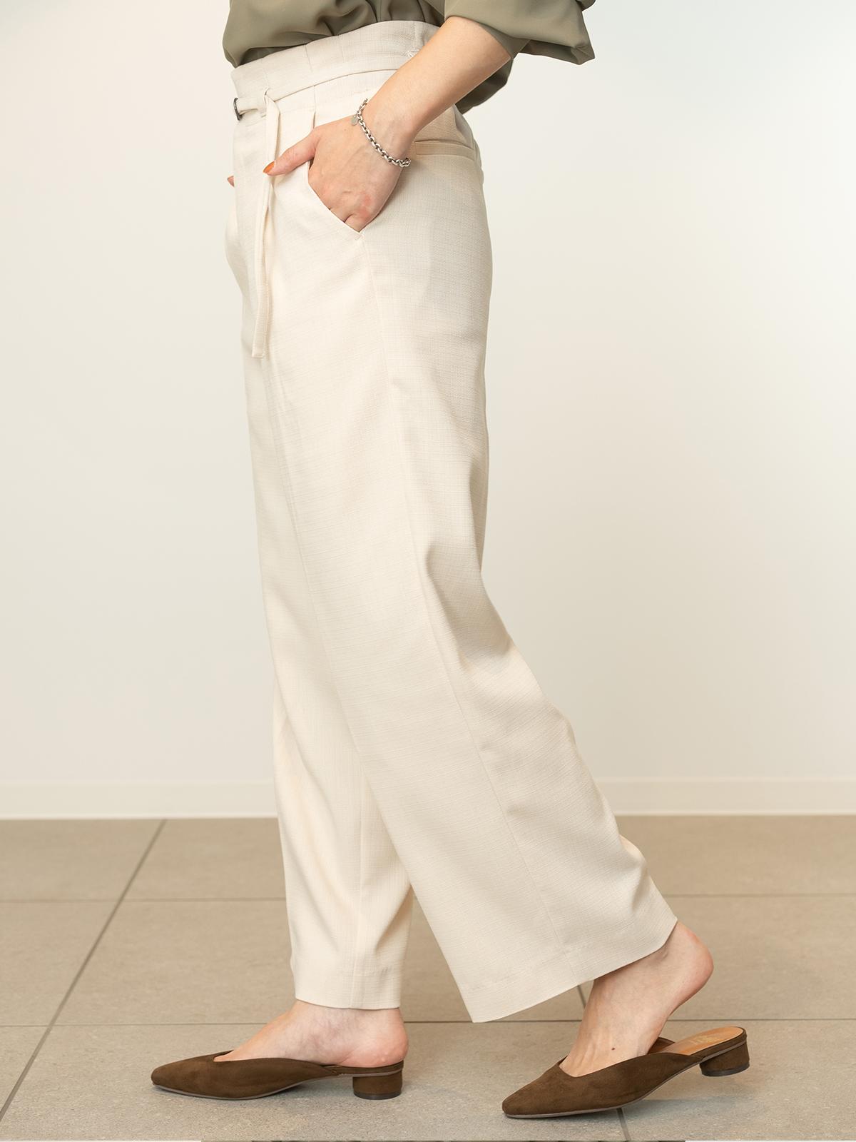 9分丈ハイウエストワイドパンツ