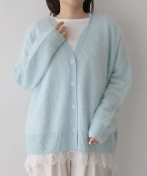 ウールカシミアVネックニット