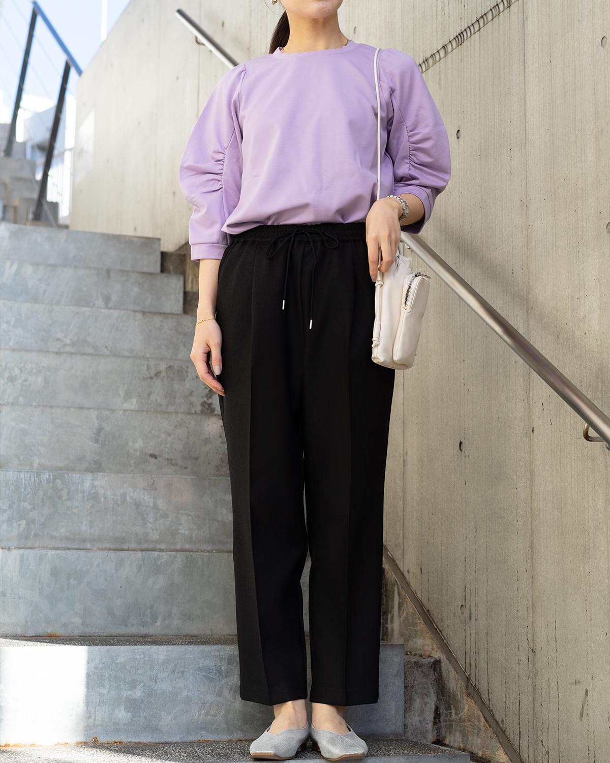 クルーネックボリュームスリーブカットソー