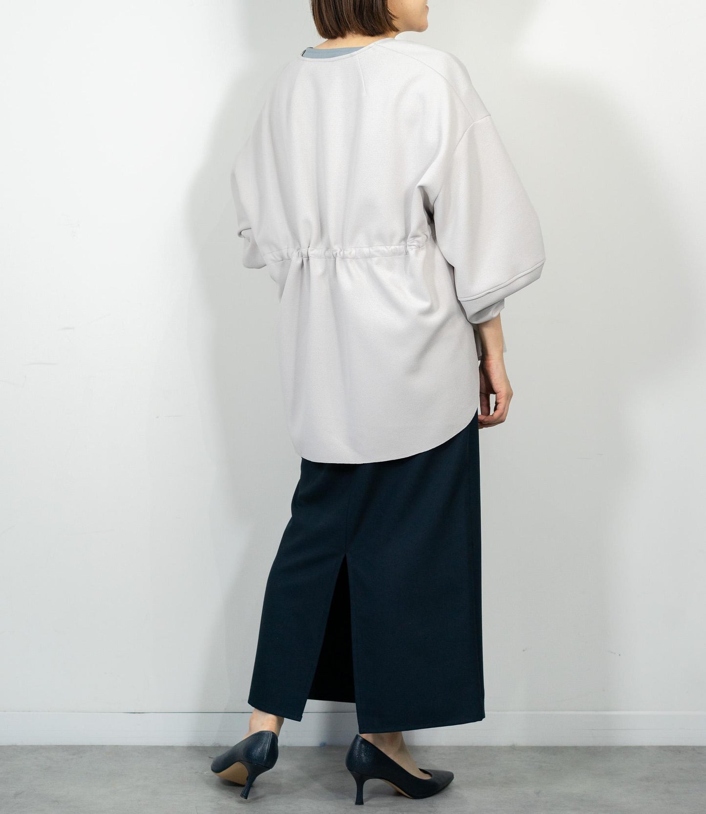 カットジョーゼットウエストマークブルゾン