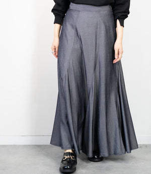 シャンブレーパネルスカート