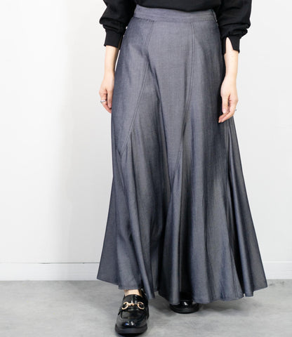 シャンブレーパネルスカート