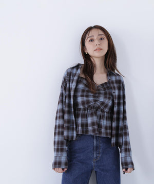 ビスチェセットチェックシャツ