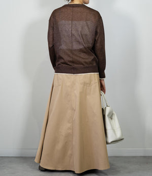 シアーラメバイカラーカーディガン