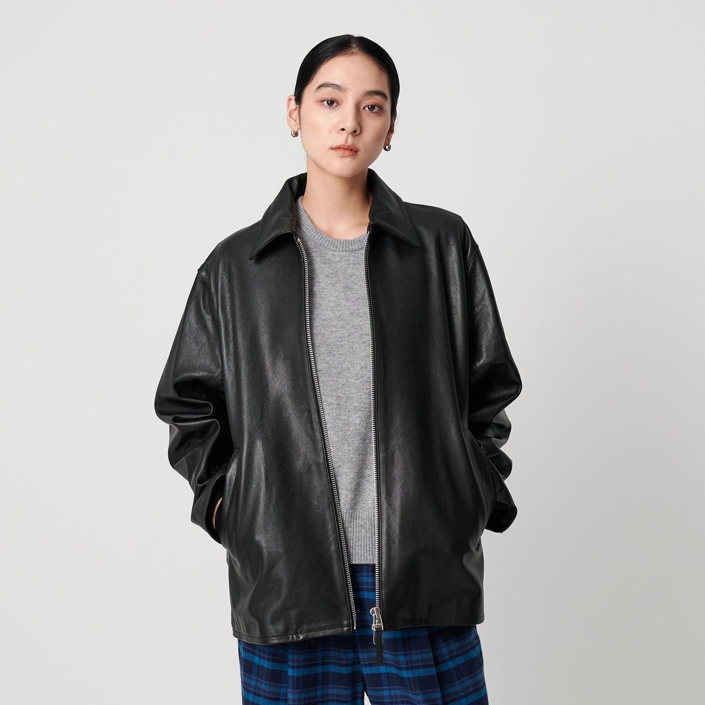 シープレザー フロントジップ ジャケット