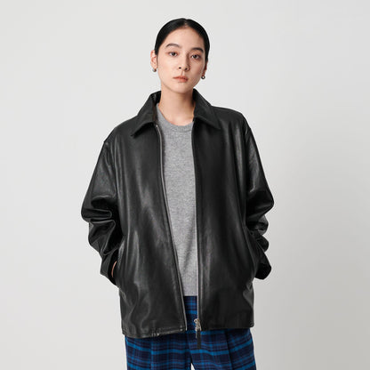 シープレザー フロントジップ ジャケット