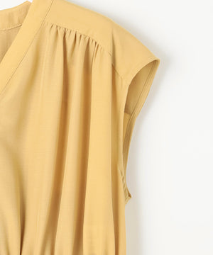 フロントボタンギャザー ワンピース