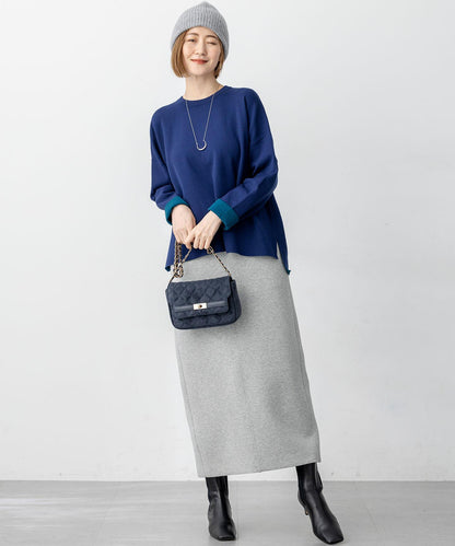 ダブルフェイス プルオーバー ニット