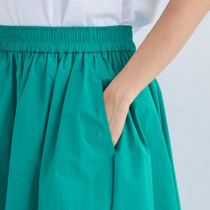 ボリューム ギャザー フレア スカート