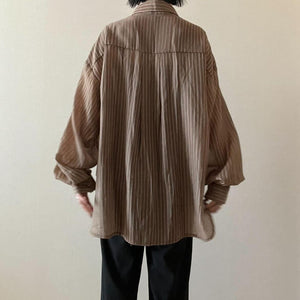 シアーストライプオーバーシャツ