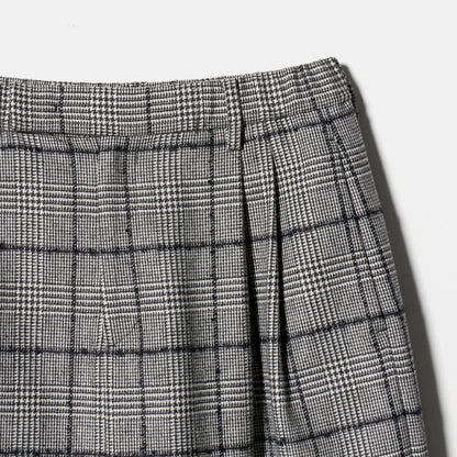 チェック ワイドタックパンツ