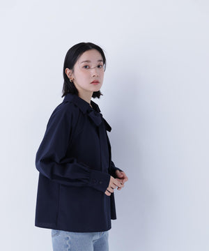 スキッパーリボンタイブラウス